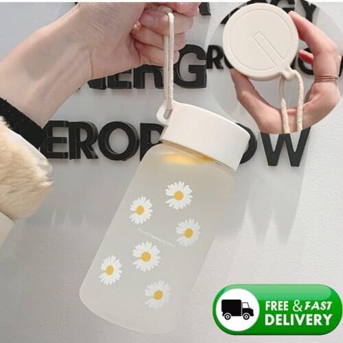500Ml Water Bottle Leak Proof For Girl Biking Travel Portable Water Bottles Plastic Creative Little Daisy Drinking Cup