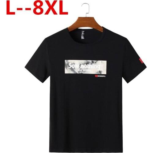Plus size 8XL 6XL 5XL 2020 short sleeve t shirt men fashion brand design 100% cotton T-shirt male quality print tshirts o-neck