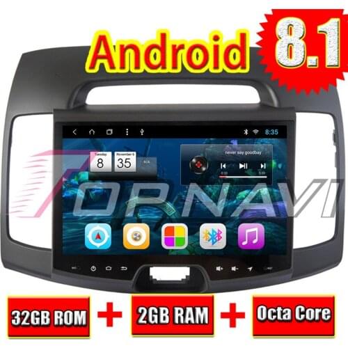 Vehicle Audio Player for Hyundai Elantra 2015 10.1'' Android 8.1 Topnavi Car GPS Navigation NO DVD Head Unit Octa Core MP3 2+32G