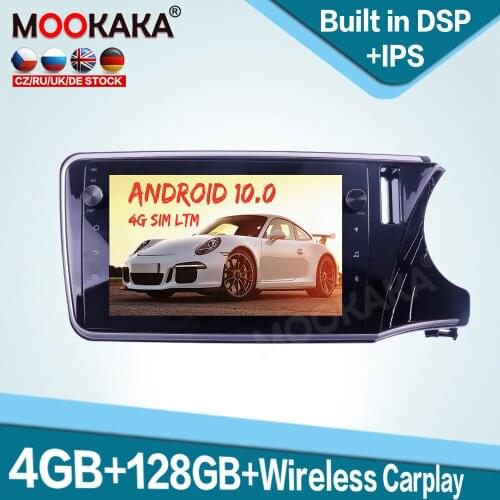 128GB Carplay Android 10 Car Multimedia Player for Honda City Grace 14-17 Auto Radio GPS Navigation Audio Stereo Head Unit DSP