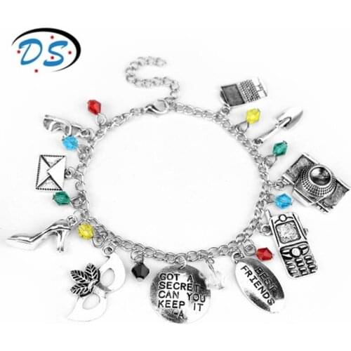 DIY link Chain Bangle Bracelets for Women 50 Fifty degrees gray Pendants Bracelets Jewelry Female Girls Anniversary Gift