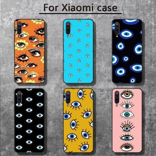 Lucky Blue Evil Eye Illustrations Phone Case for Xiaomi mi 6 6plus 6X 8 9SE 10 Pro mix 2 3 2s MAX2 note 10 lite Pocophone F1