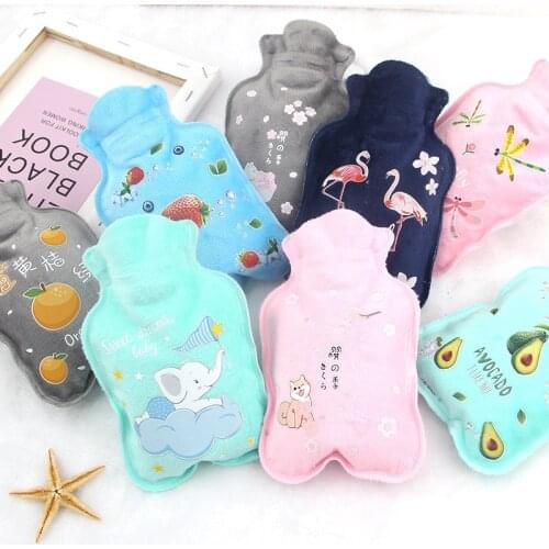 1pc Cute Hot Water Bottle Warm Belly Treasure Cartoon Warmer Filled Mini Explosion-proof Portable Winter Reusable Hand Warmer