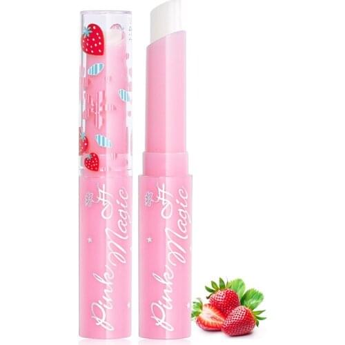 Hengfang Long Lasting Strawberry Lipstick Temperature Changed Color Smoothing Water Moisturizing Warming Lip Balm TSLM1