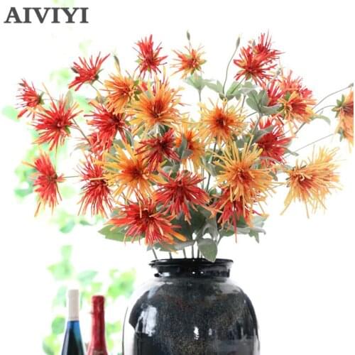 Foreign trade excellent One bouquet 3 heads artificial Dragon claw chrysanthemum silk flowers Floor style new home decoration fl