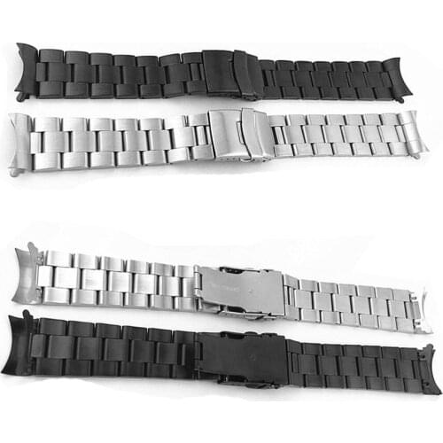 20mm 22mm Matte Stainless Steel Watch Band Curved End Metal Strap Wristband Watchband Bracelet