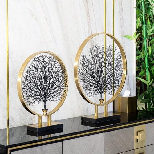 Metal Sea Tree Ornaments Nordic Tree Desktop Soft Metal Decoration Creative Home Accessories Entrance Model Room Decoration
