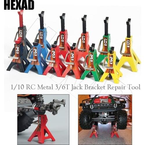 1pcs Auto Toy Metal 6 Ton/3 Ton Jack Bracket Height Adjustable Maintenance Tool,Suitable For 1/10 Crawler Truck Trx4 Axial SCX10