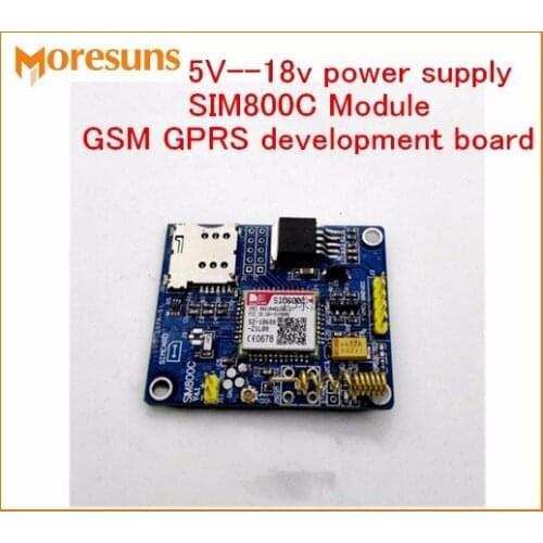 Fast Free Ship Global availability 5V-18v power supply SIM800C Module SMS GSM GPRS bluetooth-enabled version development board