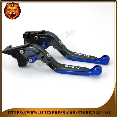 Motorcycle Adjustable Folding Extendable Brake Clutch Lever For YAMAHA FZ10 FZ-10 2016 2017 NEW STYLE with logo BLACK BLUE