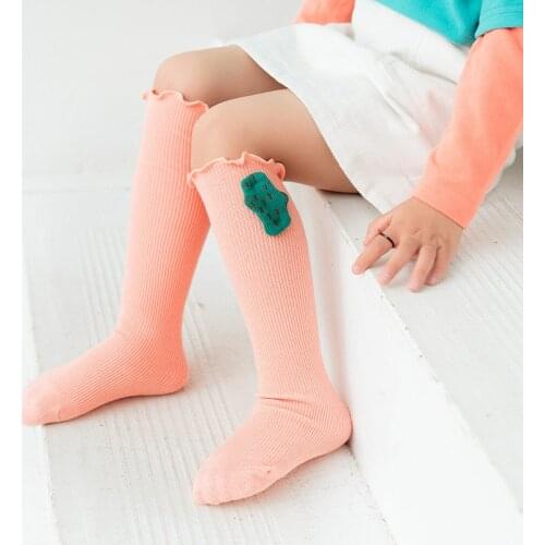 2020 New Spring Baby Girl Socks Kids Socks Knee High Stockings Novelty Puppets Ruffled Baby Girls Cotton Socks 1-8 Years