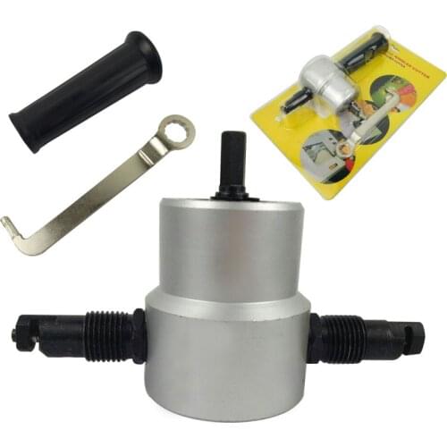 360 Degree Nibble Metal Cutting Double Head Sheet Nibbler Hole Saw Cutter Drill Tool Tackle Car Repair Metal Sheet HT986