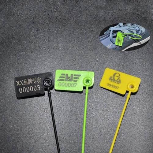 100pcs Disposable Anti-counterfeit Anti-tamper Bag Buckle Plastic Seal Tag Seal Padlock Tag Cable Ties