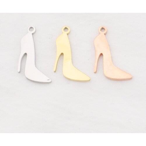 10pcs Charms High Heeled Ladies Boots Shoes Stainless Steel Gold Pendant Jewelry Making DIY Bracelet Necklace Earrings Findings
