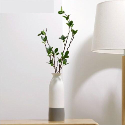Simple Design Home Popular Ceramic Decor Vase for Artificial Flower Janpanese Style Ceramic Vase Double Colors Snow White & Grey
