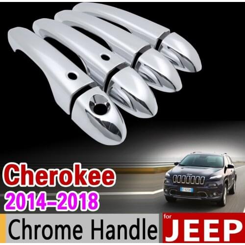 For JEEP Cherokee KL Luxurious Chrome Door Handle Cover Trim Set 2014 2015 2016 2017 2018 Accessories Stickers Car Styling