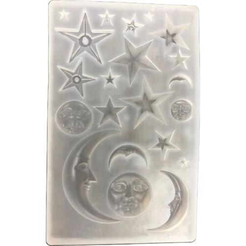 Crystal Epoxy Resin Mold Star Moon Face Angel Wing Silicone Mould DIY Craft Tool