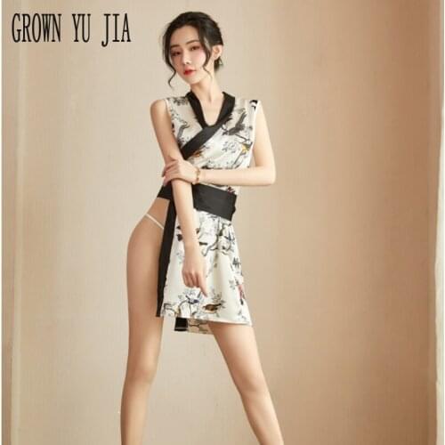 Sexy Japanese Kimono Lingere Slutty Clothes Porno Intimate Sleepwear Dress Erotic Underwear Roleplay Skirt for Sex Cheongsam