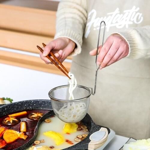 Fine Mesh Stainless Steel Noodles Pasta Strainer Colander Kitchen Cooking Utensil Hot Pot Serving Basket Cookware Utensil