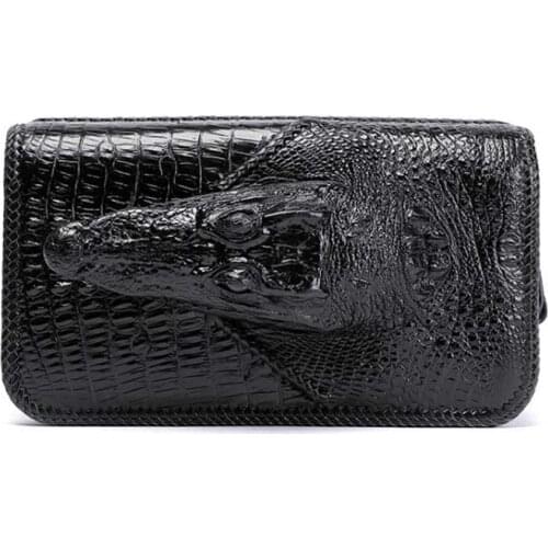 Ourui crocodile leather men bag large capacity new Double zipper men wallet Men clutch bag wallet crocodile men bag