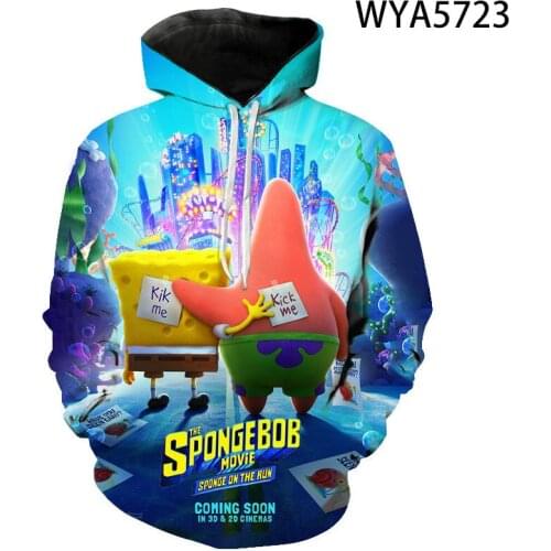 Men Women Children Cartoon Anime Sponge Hoodies 3D Printed Pullover Sweatshirts Boy Girl Kids Cool Jacket