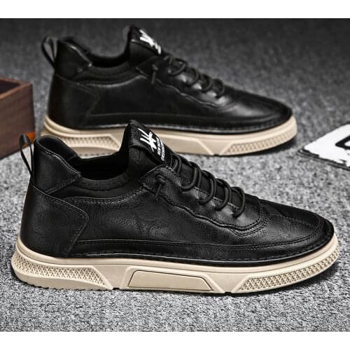 British all black high top board shoes mens Korean mens shoes spring top casual shoes waterproof shoes