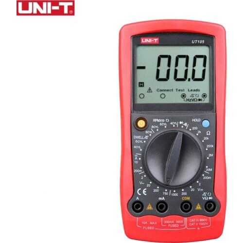 UNI-T UT105 Handheld Automotive Multipurpose Meters Input ProtectionAC DC Diode Test Manual Range Multimeters
