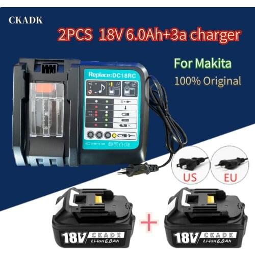 18v 3A Charger BL1860 Rechargeable Battery 18 V 6000mAh Lithium Ion for Makita 18v Battery BL1840 BL1850 BL1830 BL1860B