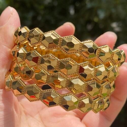 24K Ethiopian Africa Bangles Fashion Gold Color Bangles For Women Saudi Arabia Bride Wedding Dubai Bracelet Jewelry Gifts