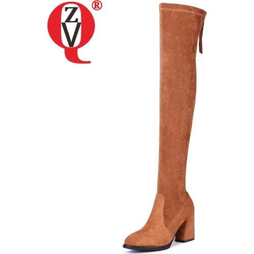 ZVQ Women winter Fashion New Style Good Qualtiy Leisure High boots Round Toe Solid color Suede Mature soft fringe decoration