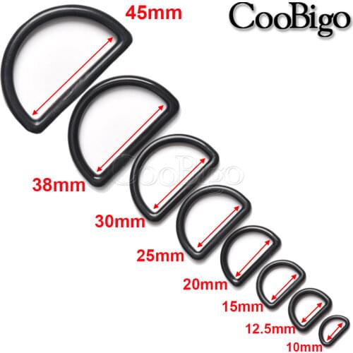 100Pcs Plastic D Rings Black D-Ring Buckle for Backpack Purse Hardware DIY Bag Accessory 10mm 12mm 15mm 20mm 25mm 30mm 38mm 45mm