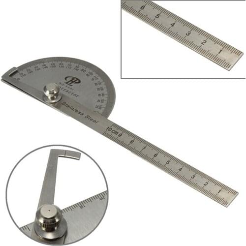 100mm Stainless 0-180 Degree Steel Protractor Angle Finder Arm Rule Measure Tool