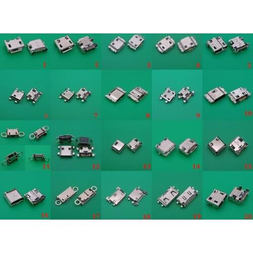 20models 7Pins micro usb connector Jack socket charging port plug for Samsung I9300 I8262 note2 s8500 i9200 S8300 N7100