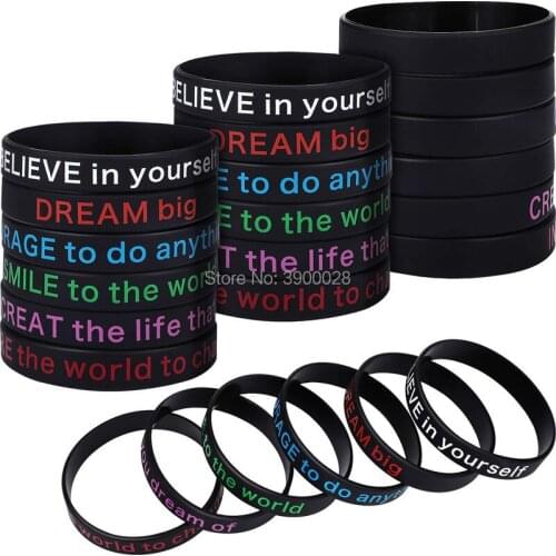 300pcs Motivational silicone wristband Personalized Rubber bracelets Sports Gifts shipping by DHL A