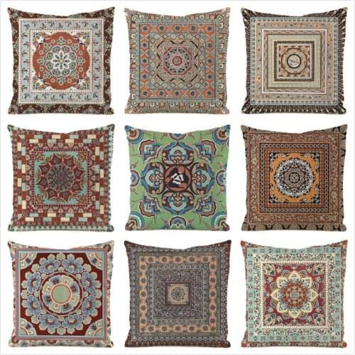 45cm*45cm Print Inimitated Silk Fabric Throw Pillow Covers Couch Cushion Cover Home Decorative Pillows Pillow Case