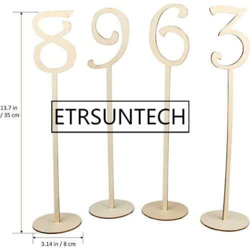 50sets 1-20 Wooden Table Place Seating Numbers Holder With Base for Wedding or Home Party Decorations Signs