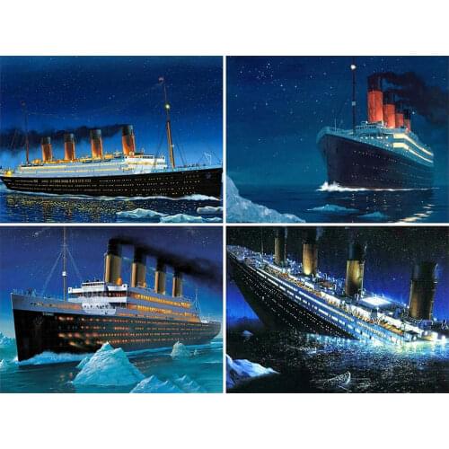 5D DIY Diamond Painting Full Steamship Landscape Diamond Mosaic Stitch Interior Paintings Art Picture Handicraft Home Decor