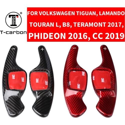 Car Real Carbon Fiber Steering Wheel Paddle Shifter Extension For Volkswagen Tiguan Lamando Touran B8 Teramont Phideon CC 2019