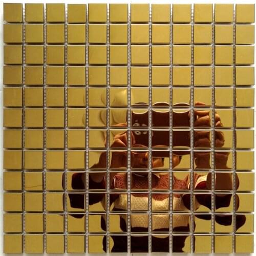 Free shipping polished gole metal mosaic tile for bathroom decoration