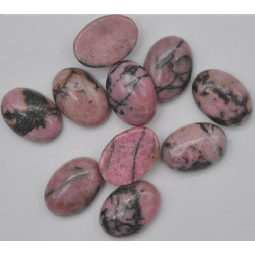 14x10MM Rhodonite Bead Oval CAB GEM Cabochon Jewelry (10 pcs/lot) H141