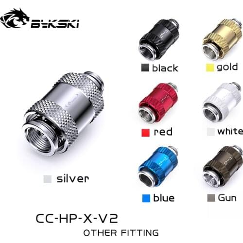 Bykski CC-HP-X-V2 Rigid Tubing Water Drain Valve M-F G1/4'' Thread Male To Female Switch Flat Push Slide TypeThread Water Valve