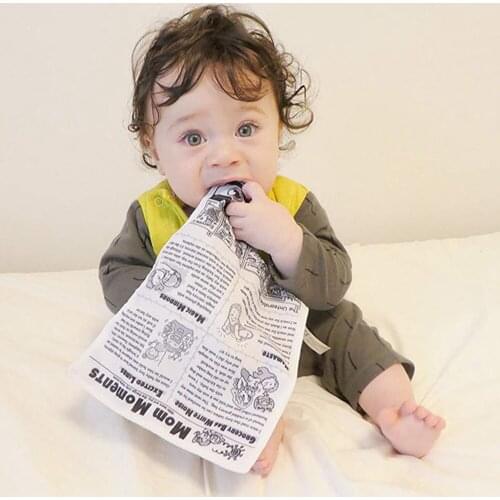 Baby Cloth Book Early Education Black White Newspaper Ring Paper Cloth Book Toddler Kids Visual Cloth Book Interaction Games Toy