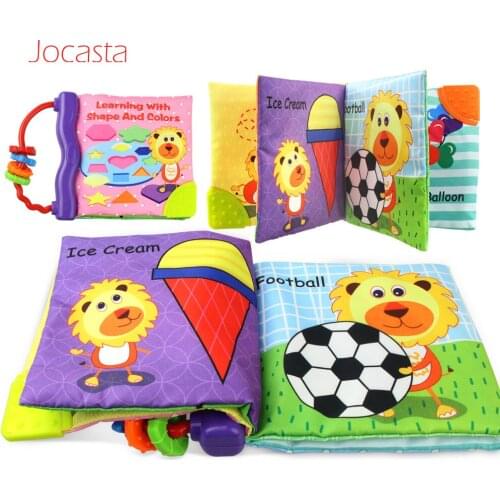 Baby Toys Soft Cloth Book Baby Rattles Teether Rustle Sound Learning Shape and Color for Kids Toys Infant Child Rattles Gifts