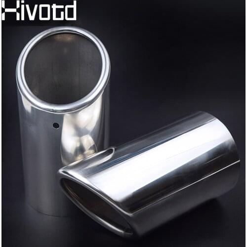 Hivotd For Volkswagen VW Tiguan MK2 2020 2019 Stainless Steel Exhaust Muffler Tip Tail Pipe matte Trim Car Styling Accessories