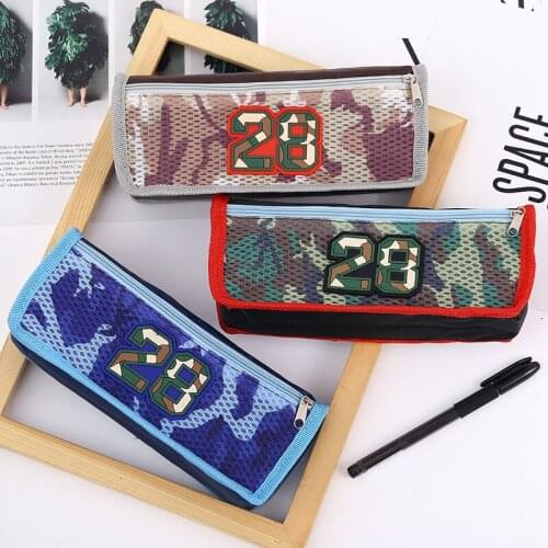 Kawaii Camouflage Pencil Case for Boys Girls School Supplies Estuches Pencil Box Zipper Cosmetic Makeup Bags Stationery Gift