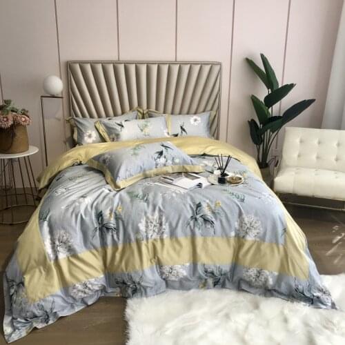100% egyptian cotton duvet cover set 4 pieces queen size bedding sheets king double linens sateen bedclothes ropa de cama
