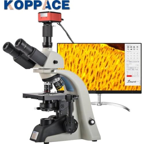 KOPPACE 40X-1600X Research-Grade Trinocular Compound Lab Microscope 4K 8.3 MP Measuring Electronic Biological Microscope