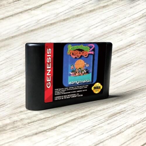 Lemmings 2 The Tribes - USA Label Flashkit MD Electroless Gold PCB Card for Sega Genesis Megadrive Video Game Console