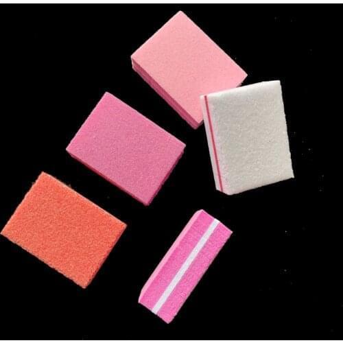 50 pcs random colour mini nail buffer block sponge block disposable nail file 100/180 mini nail buffer file manicure tool