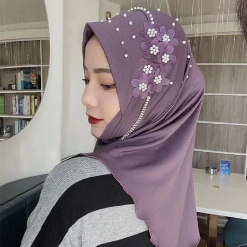 Mohammed Hijab Nicely Chiffon Fringe Sequins Muslim Shayla Wraps